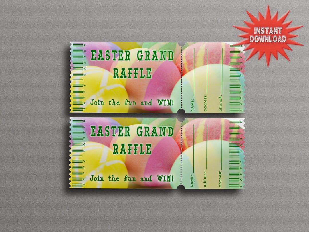 EASTER RAFFLE TICKET Raffle Ticket Activity Raffle Ticket - Etsy