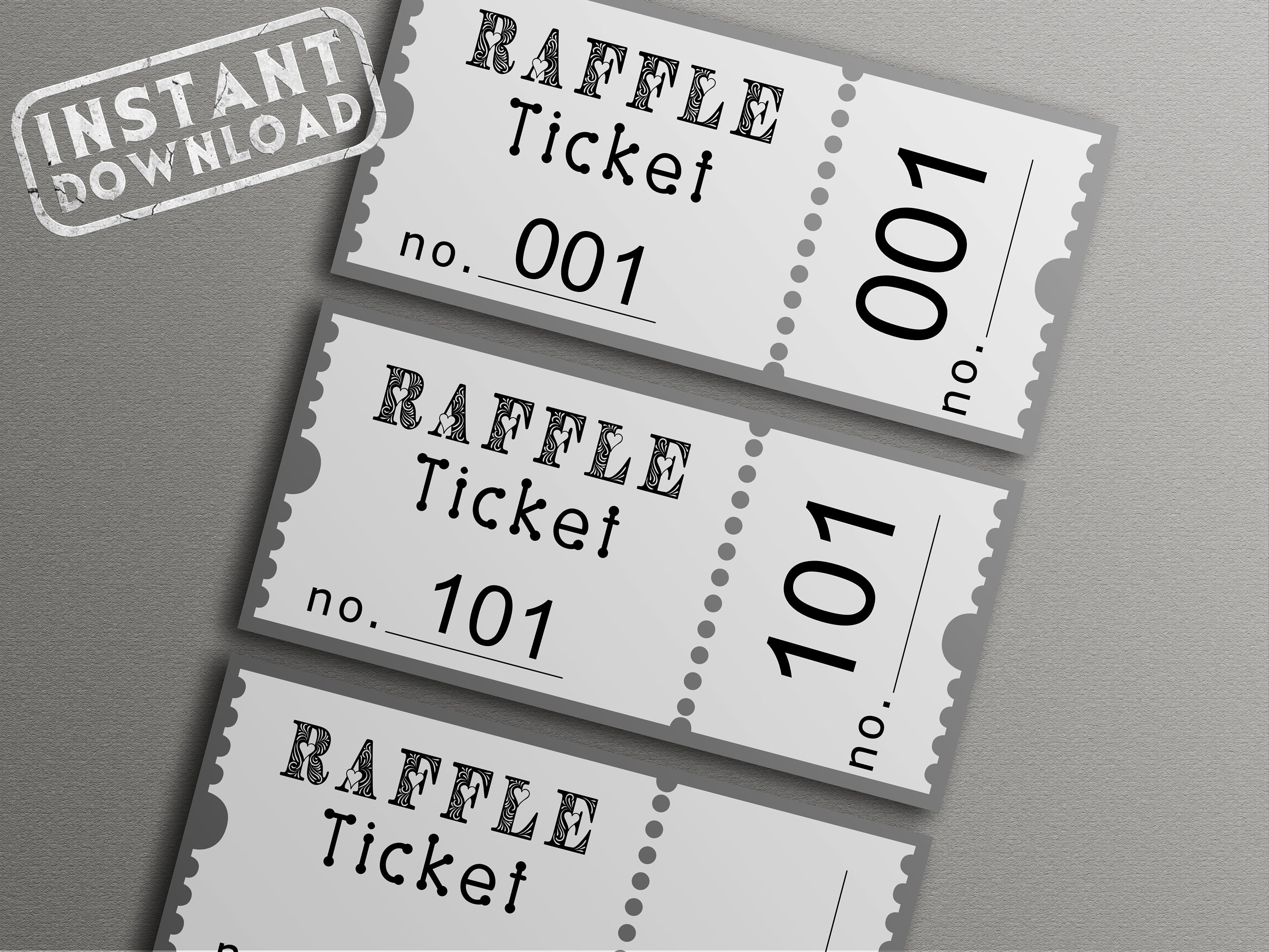 RAFFLE TICKET COUPON, Raffle Ticket, Activity Raffle Ticket Numbers, Fundraising Raffle Ticket