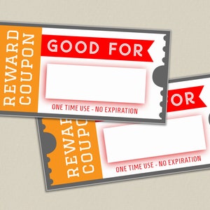 BLANK REWARD COUPON, druckbare leere Coupons, Aktivitätscoupon für Kinder, Aktivitätscoupons für zu Hause