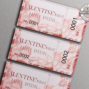 VALENTINE'S raffle TICKET, Raffle Los-Coupon, Aktivitäts-Verlosungslos-Nummern, Fundraissing Raffle Los-Coupon, druckbare Raffle-Loschen