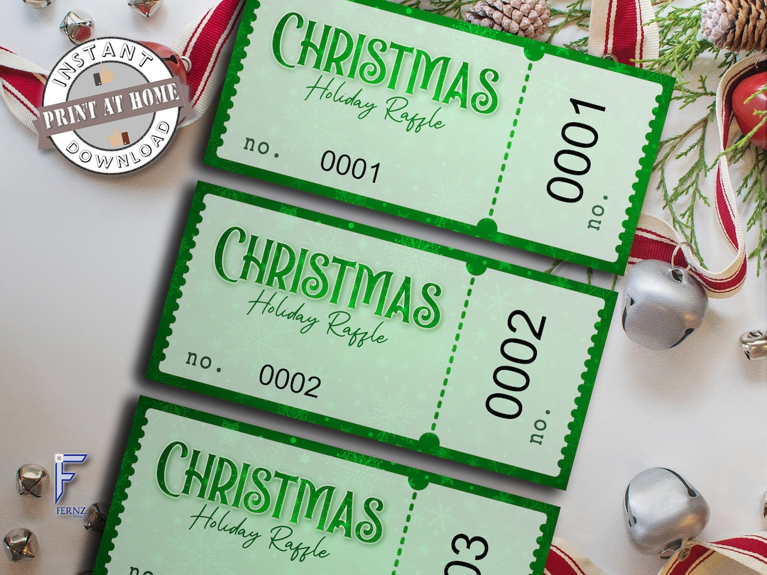 HOLIDAY TICKET TEMPLATE, Christmas Raffle Ticket, Christmas Ticket HOLIDAY TICKET TEMPLATE, Christmas Raffle Ticket, Christmas Ticket