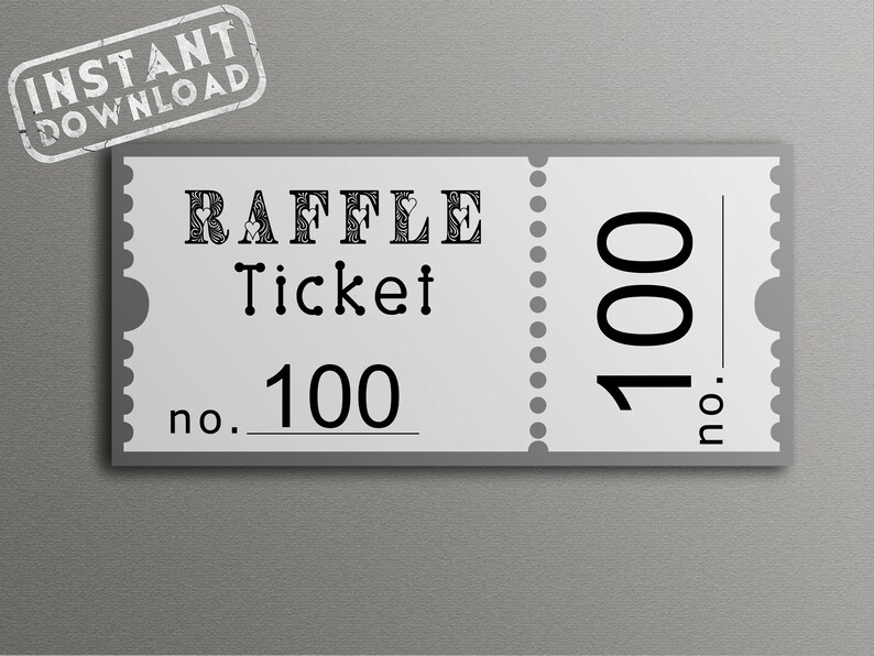 RAFFLE TICKET COUPON, Raffle Ticket, Activity Raffle Ticket Numbers