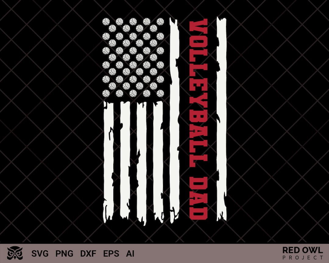 Volleyball SVG, Volleyball Dad SVG, American Flag Svg, Volleyball Lover