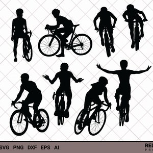 Fietsen SVG, Atleet Wielrenner SVG Bundel, retro vintage, fietsleven, fiets silhouet, triatlon, sportteam speler cadeau voor geliefden!
