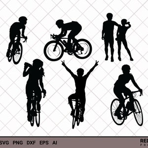 Radsport SVG, Sportler Radfahrer SVG Bundle, retro vintage, Fahrradleben, Fahrrad Silhouette, Triathlon, Sport Team Spieler Geschenk für Lieben!