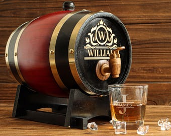 Personalisiertes graviertes Whiskyfass 3L | Hochzeitsgeschenk|Trauzeugen Geschenk |Mini Holz Whisky Fass | Geburtstagsgeschenk | Holzfass | Geschenk für Ihn