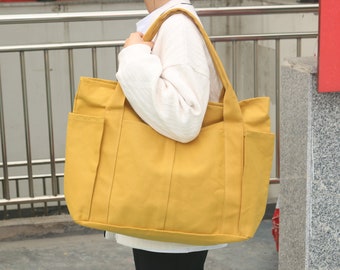 3 Color Large Capacity Canvas Tote Bag/Her Gifts/Eco Bag/Shopping Bag/Oversized Canvas Bag/Shoulder Bag/ Canvas bag