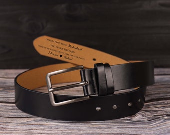 Cinturón de cuero personalizado para aniversario: cinturón personalizado hecho a mano para él, regalo de Navidad para su esposo, regalo para él
