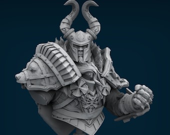 Death Knight Miniature Bust | 75mm Scale, 4K Detail RPG Model
