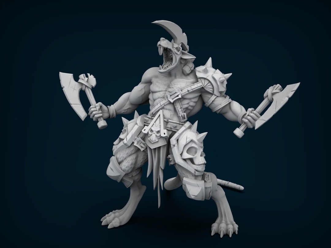 Pathfinder Ravager Skaven Rat Ravager Warrior | Enter the Drains | 32mm Fantasy Miniature ...