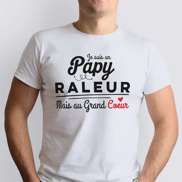 Tee shirt / T-shirt coton homme personnalisé Noir, blanc, bleu Papa, papy, tonton, etc raleur famille