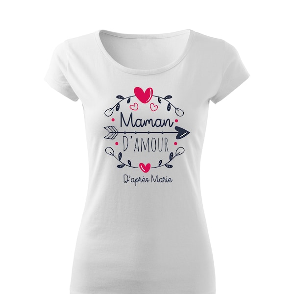 Tee shirt femme personnalisable maman d'amour