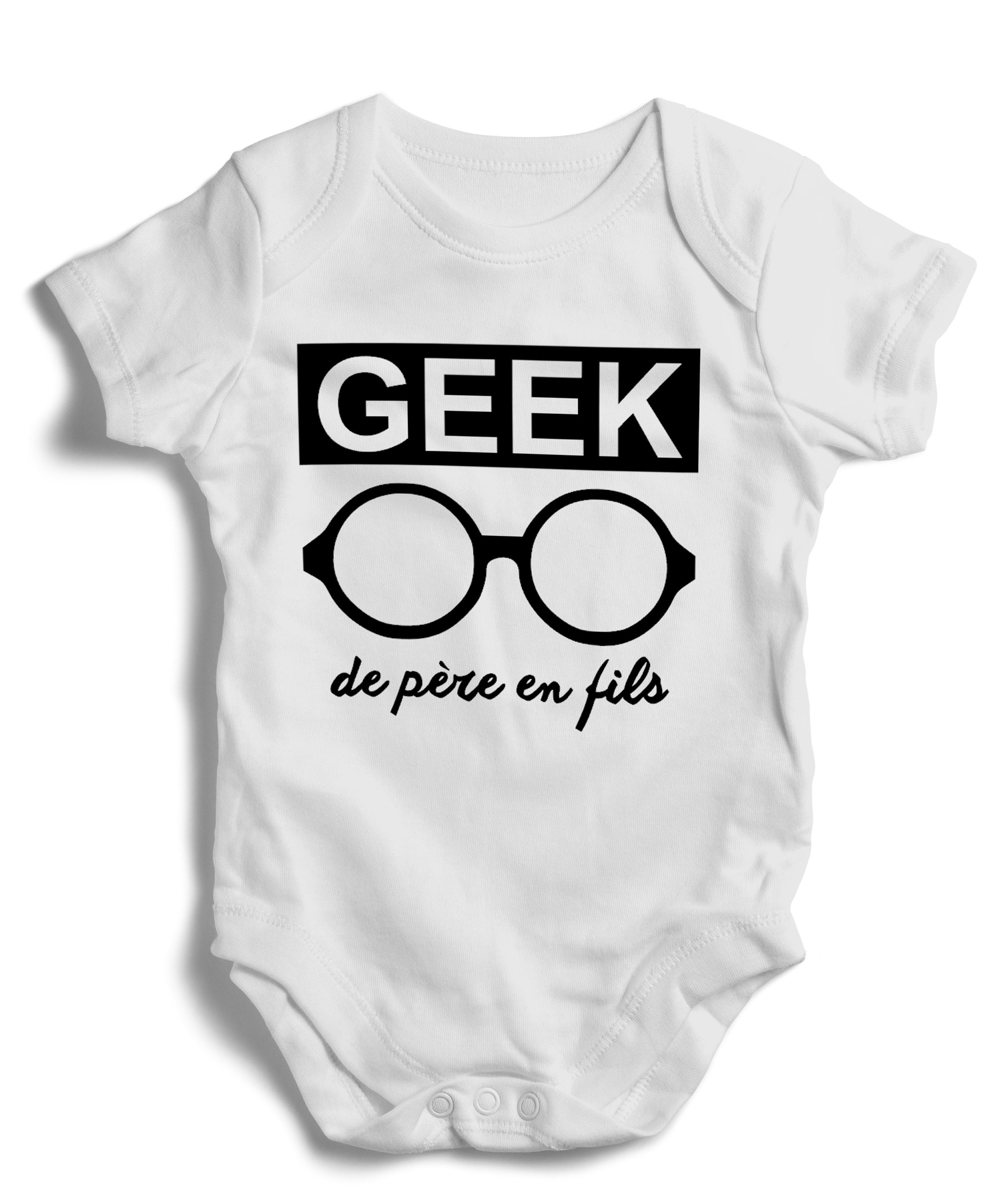 Body bébé garçon geek (Du 3 mois au 24 mois) - Gris foncé / 3 mois