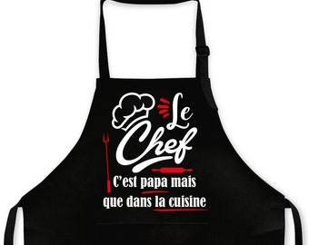 Tablier cuisine personnalisable Papy, papa, tonton, etc plusieurs couleurs chef