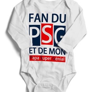 Body bébé personnalisable manches courtes ou longues Fan du PSG zdjęcie 2