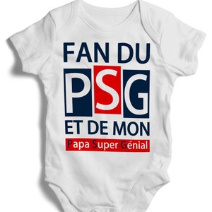 Body bébé personnalisable manches courtes ou longues Fan du PSG image 1