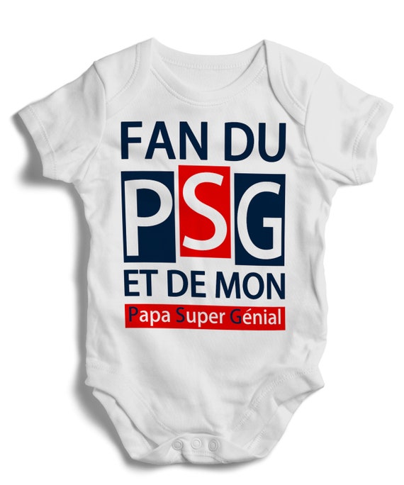 Lot 2 Bodies Bébé PSG Officiel – Body Paris Saint-Germain 100% Coton, Collection Licenciée