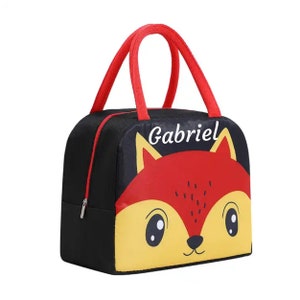 Sac isotherme enfant ou lunch box isotherme enfant picnic, école, maternelle, rentrée scolaire, motif renard.
