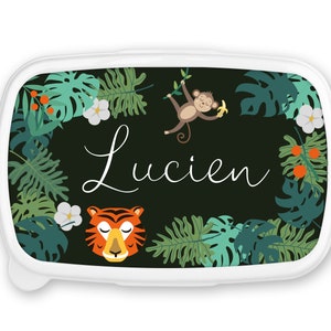 Boîte à goûter repas, lunch box, rentrée école, pour enfant prénom personnalisable - Tigre