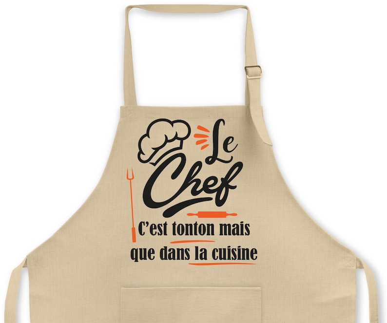 Tablier cuisine personnalisable Papy, papa, tonton, etc plusieurs couleurs chef image 4