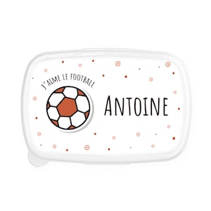 Boîte à goûter repas, lunch box, rentrée école, pour enfant prénom personnalisable - foot