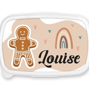 Boîte à goûter repas, lunch box, rentrée école, pour enfant prénom personnalisable  - Cookie