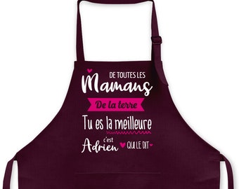 Tablier de cuisine 6 couleurs personnalisable Maman, Mamie, tata, etc... de la terre