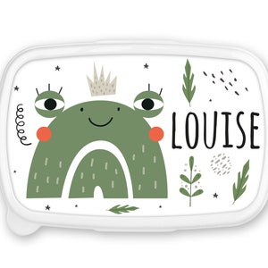 Boîte à goûter repas, lunch box, rentrée école, pour enfant prénom personnalisable - grenouille