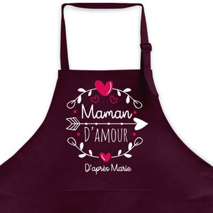 Tablier de cuisine 6 couleurs personnalisable Maman, Mamie, Tata, etc... flèche image 3