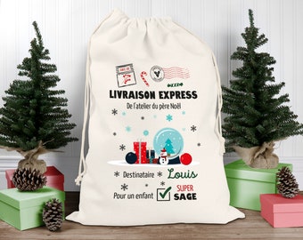 Sac de Noël express neige Personnalisable