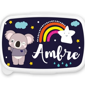 Boîte à goûter repas, lunch box, rentrée école, pour enfant prénom personnalisable - Koala