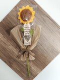 Crocheted eternal flower - Sunflower gift for teacher, atsem, nanny plus free personalized wooden bookmark (child's first name + class)
