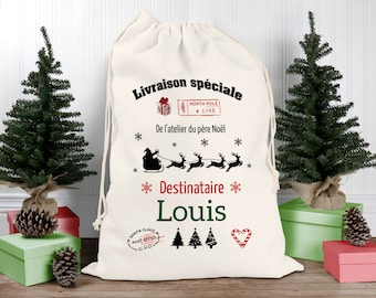 Sac de Noël livraison speciale traineau Personnalisable