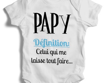 Body bébé personnalisable manches courtes ou longues– Papy définition