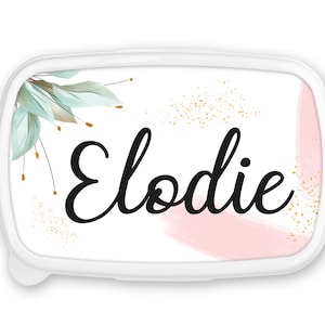 Boîte à goûter repas, lunch box, rentrée école, pour enfant prénom personnalisable - Fleur