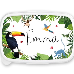 Boîte à goûter repas, lunch box, rentrée école, pour enfant prénom personnalisable - Toucan
