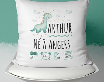 Coussin de naissance déhoussable personnalisable Dinosaure