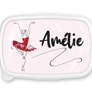 Boîte à goûter repas, lunch box, rentrée école, pour enfant prénom personnalisable - Danseuse