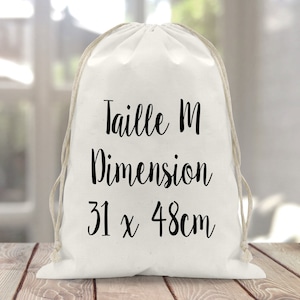 Sac à doudou / pochon / pochette avec lien personnalisé en coton pour enfant 3 tailles Arc en ciel rose image 4