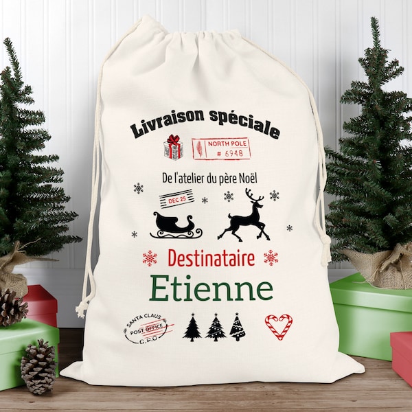 Sac de Noël livraison speciale traineau 1 Personnalisable