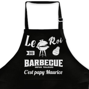 Tablier cuisine personnalisable Papy, papa, tonton, etc plusieurs couleurs barbecue