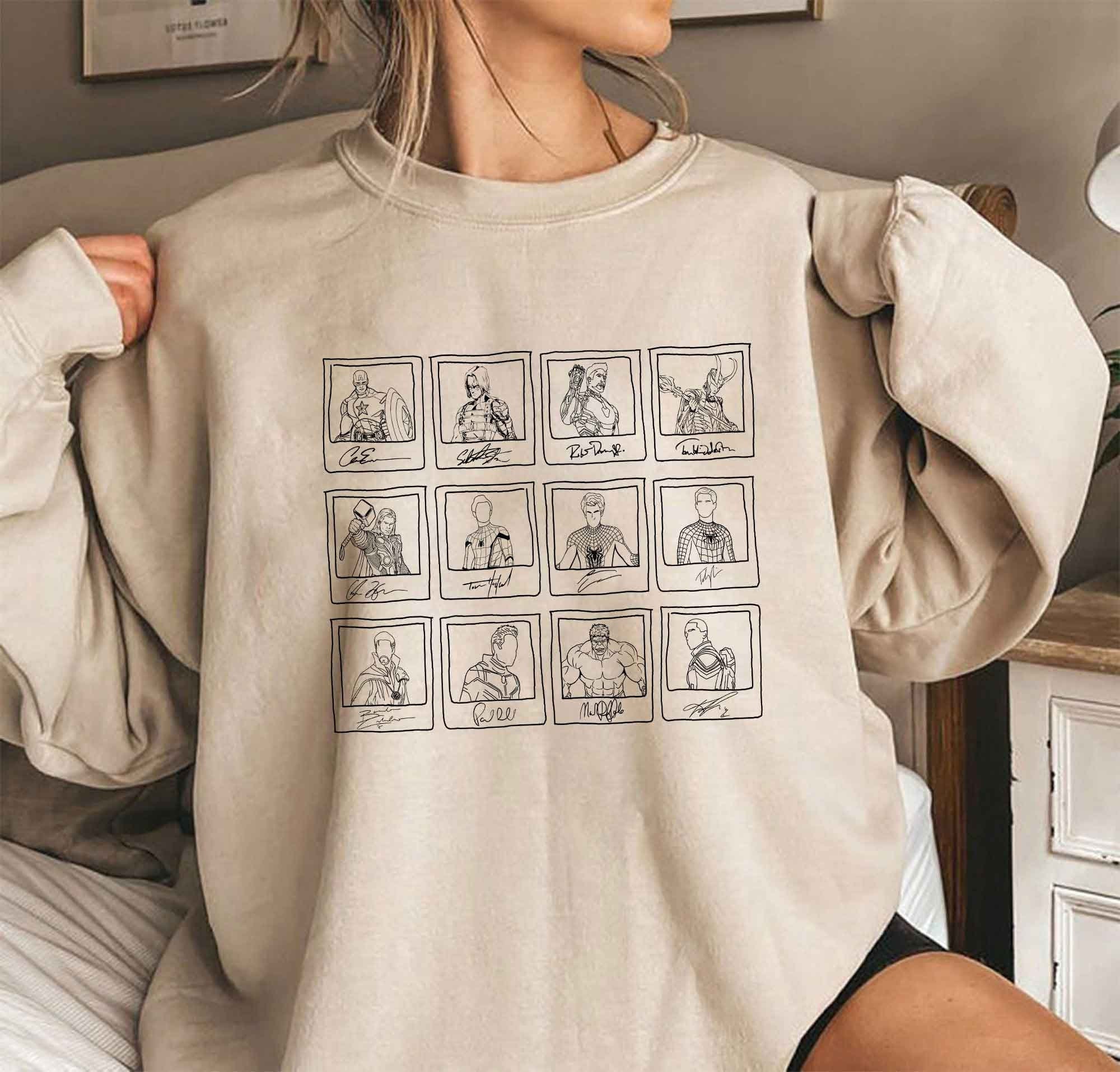 Marvel Juniors Classic Hero Collage Cowl Neck Sweatshirt 