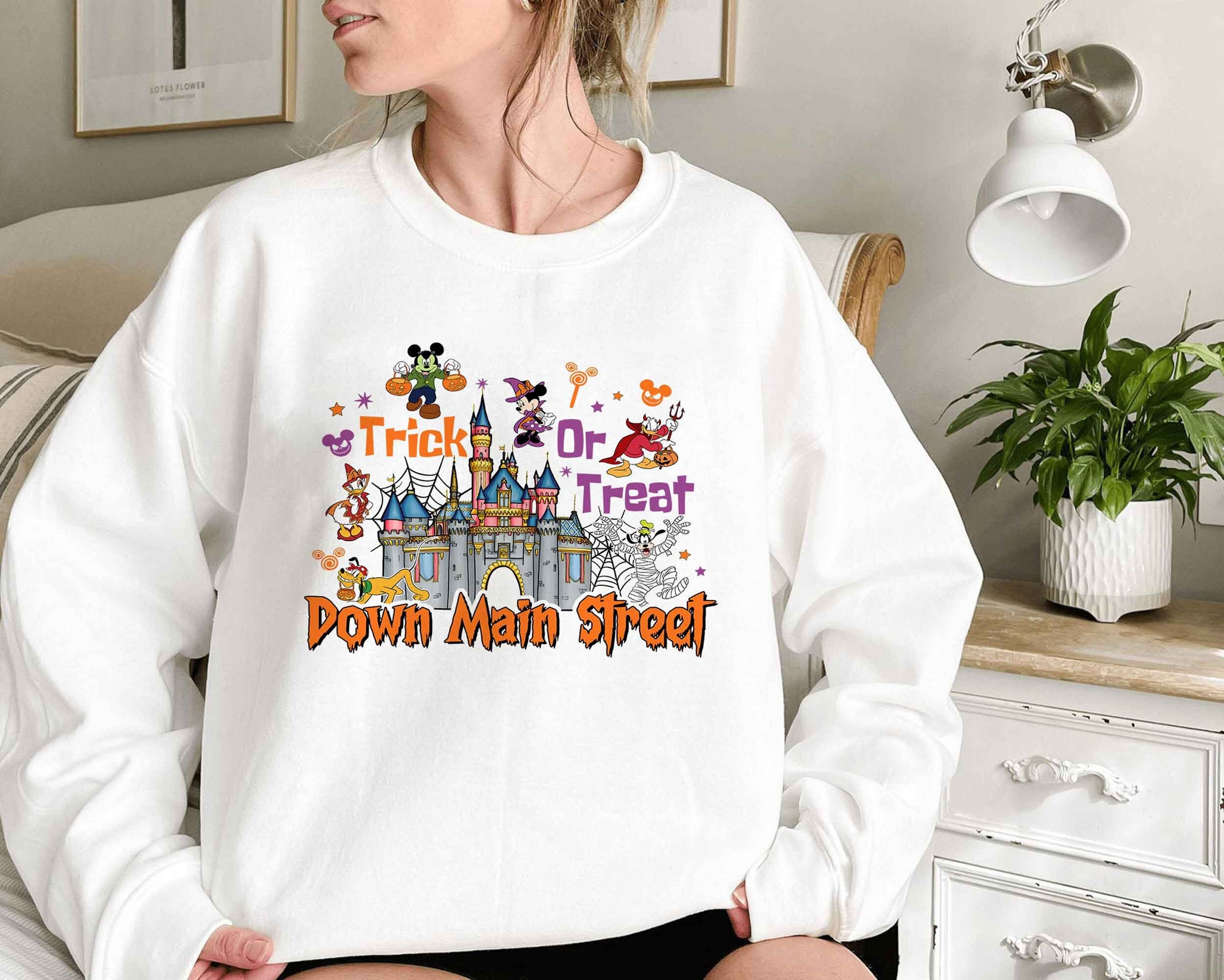 Discover Trick or Treat Down Main Street Sweatshirt, Disney Halloween Sweatshirt