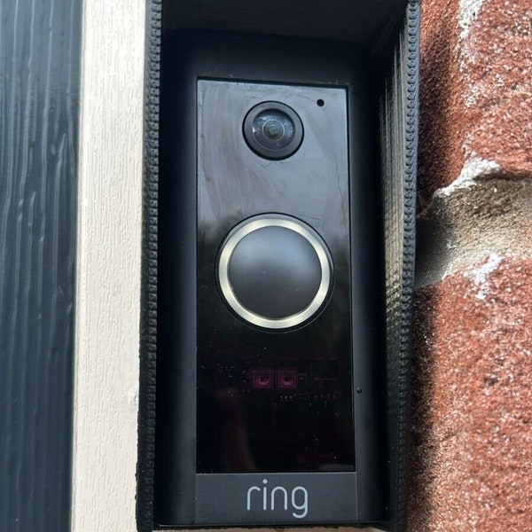View of Ring Doorbell Rain Cover Weatherproof for Outside, Metal Anti-Glare ...