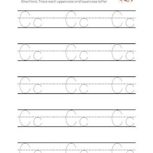 26 Printable Trace the Alphabet Worksheets - Etsy