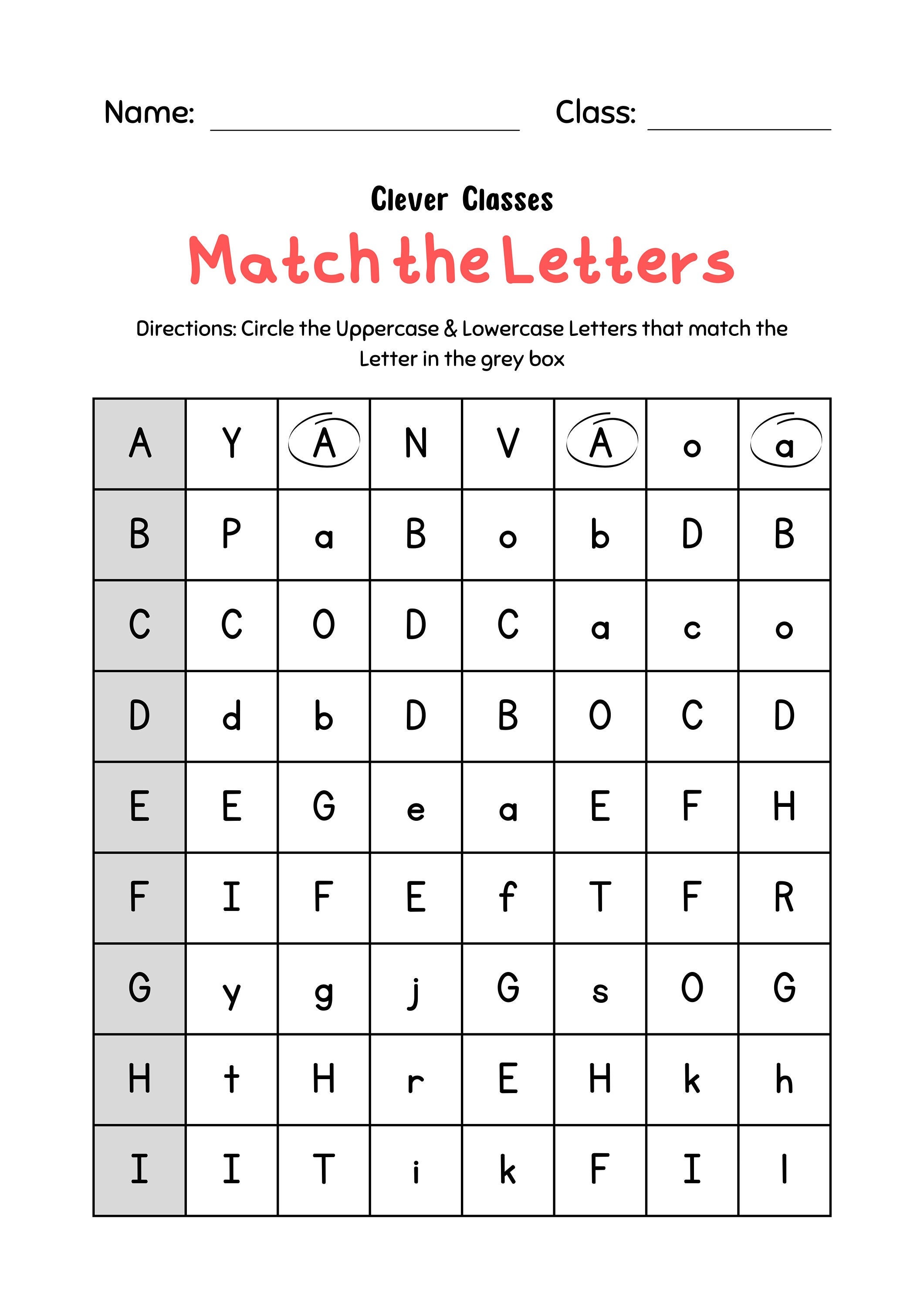 29 Match the Letters Printable Worksheets - Etsy