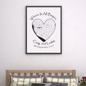 Personalized Heart Map Prints | Any Location | Last Minute Gift For Her or Him | City Map Art | Custom Message | Wall Art Digital Download