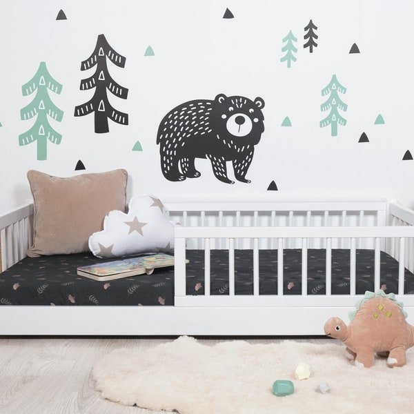 Ourbaby Lettino Montessori per bambini - Letto con sponde