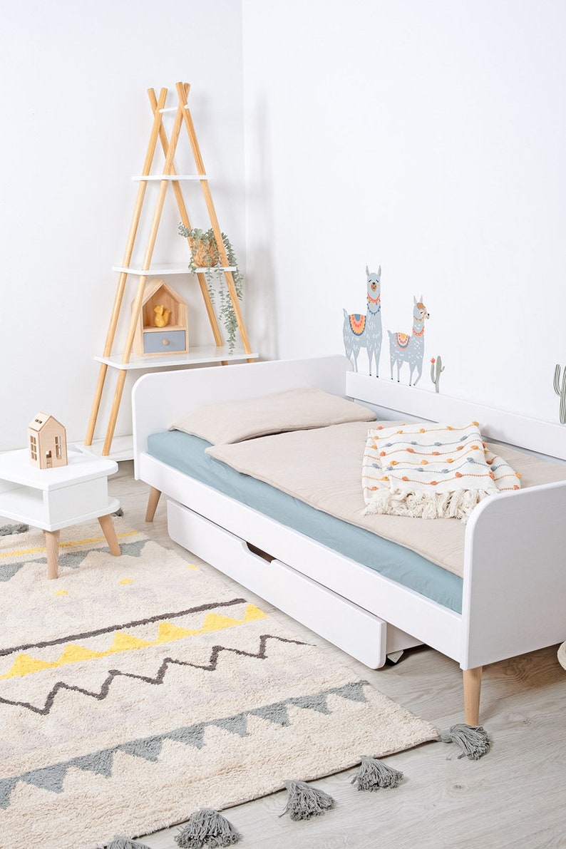 Ourbaby Nell 2-in-1 White, Adjustable Height, Montessori bed, Children bed zdjęcie 1