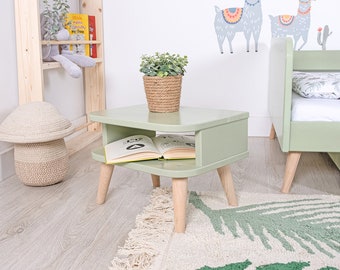 Table de chevet Ourbaby NELL - Vert pastel, table de chevet, table de chevet